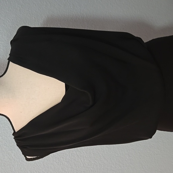 ALICE + OLIVIA Base Black Sleeveless Dress Silk Blouson Top Hem Ruchinfg Sz SM - Picture 2 of 16